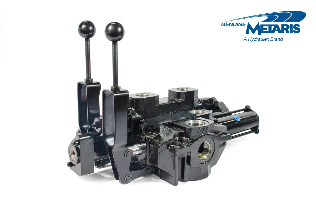Black painted Metaris brand sectional directional truck valves.