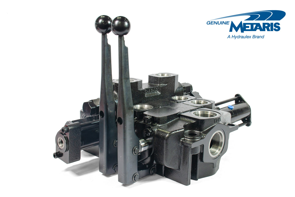 Black painted Metaris brand sectional directional truck valves.